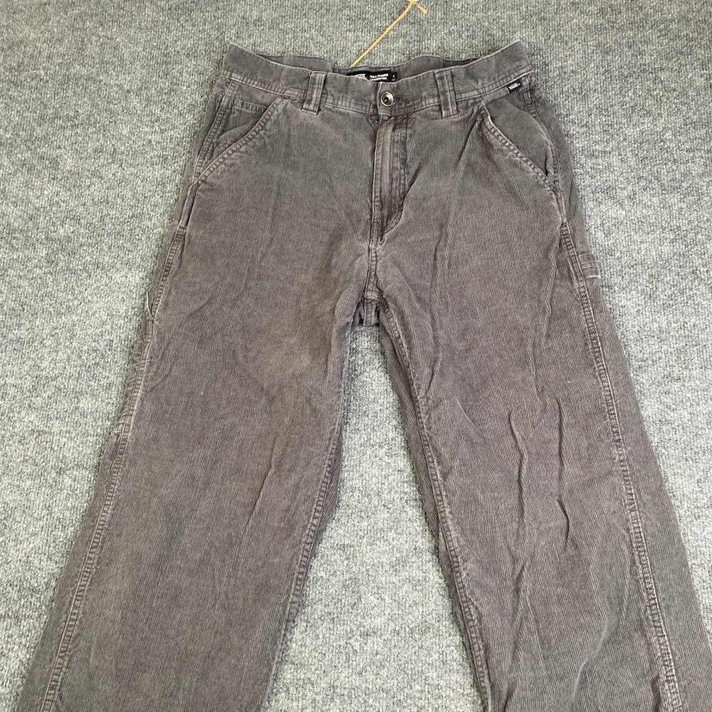 Vans Drill Chore Carpenter Pants Mens 30 Gray Corduroy Loose Fit Workwear Skater - Picture 2 of 11